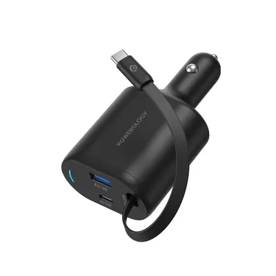 Car charger Powerology PCCSR018 Type-C Retractable Car Charger PD20W
