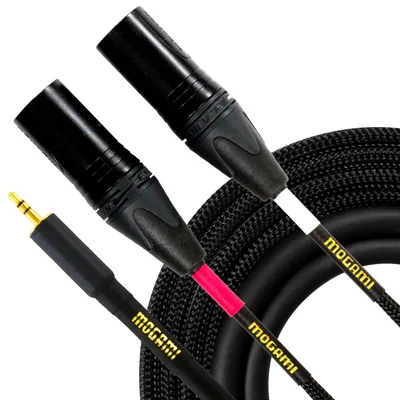 3.5mm TRS male to dual XLR male cable mogami
