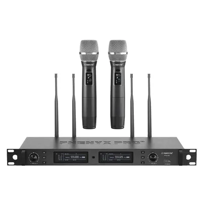 Phenix Pro PTU-2U-2H-EU True Diversity Dual Wireless Microphone System 2Handled