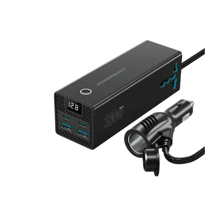 Car power inverter Powerology PWC038 Car Power Inverter 2AC Universal 300W PD36W