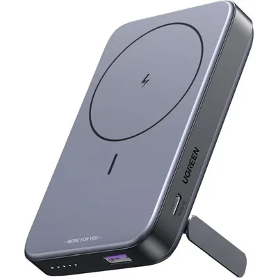 Power bank UGREEN 15086 with foldable kickstand and magnetic wireless charging 10000mAh