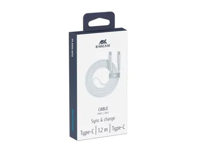 Cable RIVACASE PS6005 WT12 Type-C to Type-C 1. WH
