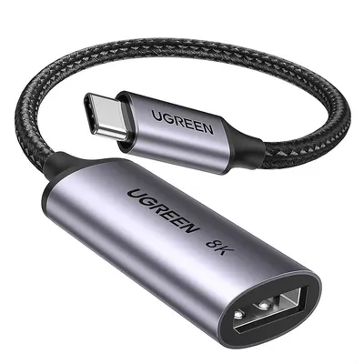 Adapter cable UGREEN USB-C to DisplayPort 1.4 8K 60Hz Braided 10cm 15575