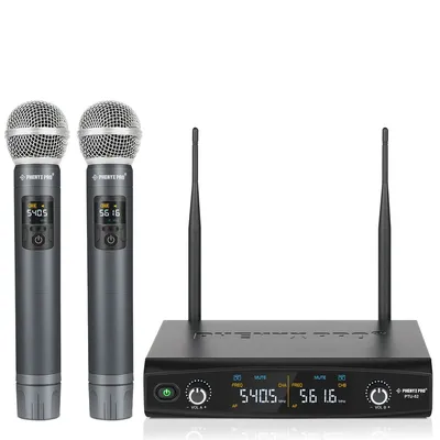 Dual wireless microphone system Phenyx Pro PTU-52-2H-EU with frequency hopping and 2 handheld microphones