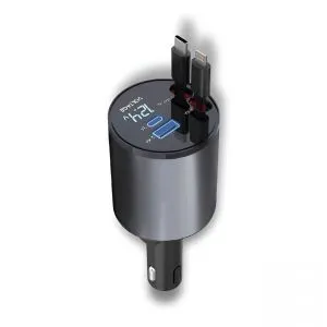 Car Charger Lion 4 in 1 with Retractable 50W