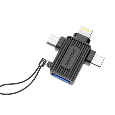 OTG adapter Porodo USB-A to Lightning USB-C Adapter