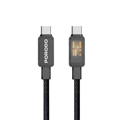 Cable Porodo Type-C to Type-C Braided 100W Led