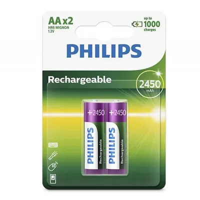 Rechargeable batteries Philips AA 2450mAh