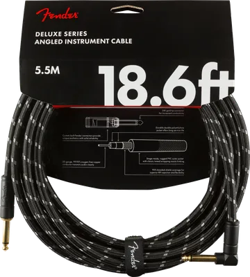 Instrument cable Fender Deluxe Series Instrument Cable Straight Angle 18 Tweed 0990820079